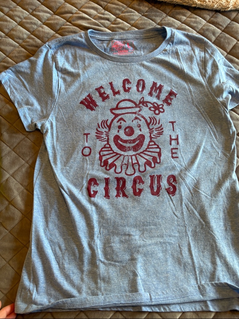 Crazy Dog T-Shirts Grey Tee with Red Circus Clown Graphic - Picture 4 of 4